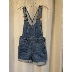 PAIGE Overalls Denim Cuffed Shorts Size 26 Stretchy